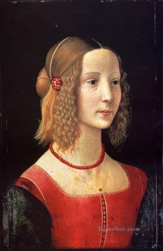 Domenico Ghirlandaio Painting - Portrait Of A Girl Renaissance Florence Domenico Ghirlandaio